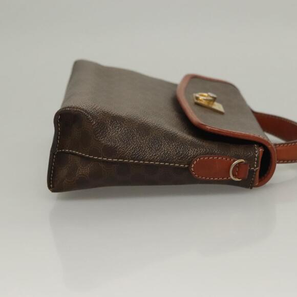 CELINE Macadam Canvas Hand Bag Pvc Leather Brown Gold - Picture 4 of 12